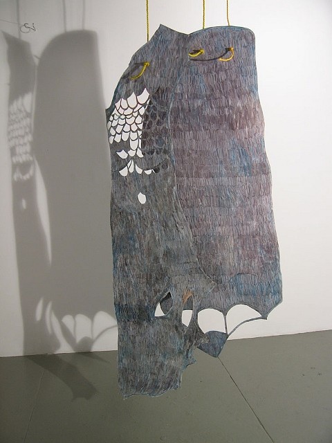 Wura-Natasha Ogunji
Two Owls, 2006
thread, paper, mixed media, 115 x 45 in.
