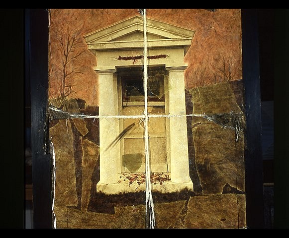 Leslie Addison
Mississippi River Tomb, 2005
mixed media, oil stick, encaustic, photo, 56 x 48 in.