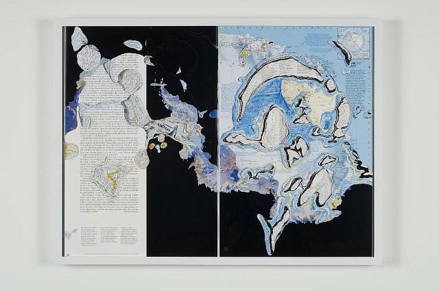 Noriko Ambe
Flat Globe "Atlas", 2006
cuts on an atlas book, 25 1/4 x 19 x 3/4 in.