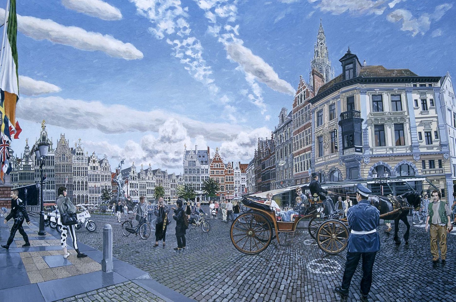 Huw Parsons
The Great Market Square - Antwerp, 1996
oil on board, 94.5 x 66.4 cm