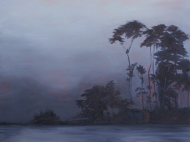 Carrie-Ann Bracco
Madre de Dios, Blue Landscape with Minero Camp, 2009
oil on panel, 12 x 6 in.