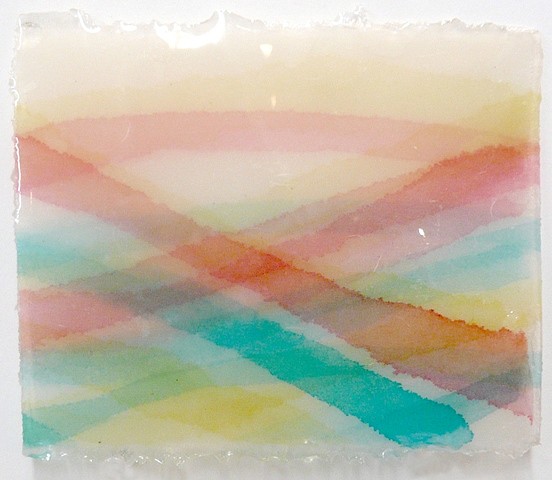 Michael Solomon
Folded Harlequin, 2010
watercolor on rice paper infused with resin, 5 x 7 in.