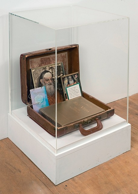 Jonathan Berger
Portrait of Andy Kaufman, 2009
found ephemera, Andy Kaufman's personal possessions from the collection of Lynne Margulies, 2 x 2 x 3 feet (display case dimensions)
installation detail: Kaufman's transcendental meditation materials