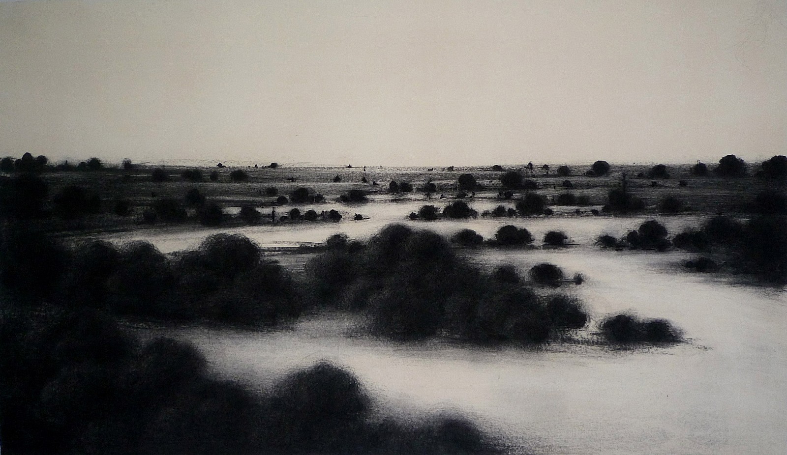 Nicolas Poignon
Emptiness - Horizon, 2012
charcoal on paper, 38 x 65 in.