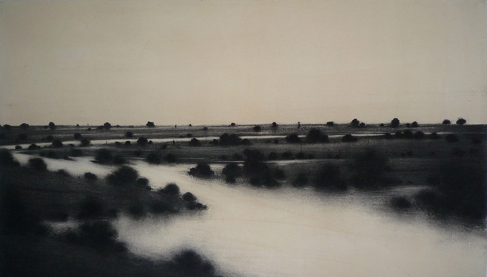 Nicolas Poignon
Water and Emptiness, 2012
charcoal on paper, 38 x 65 in.
