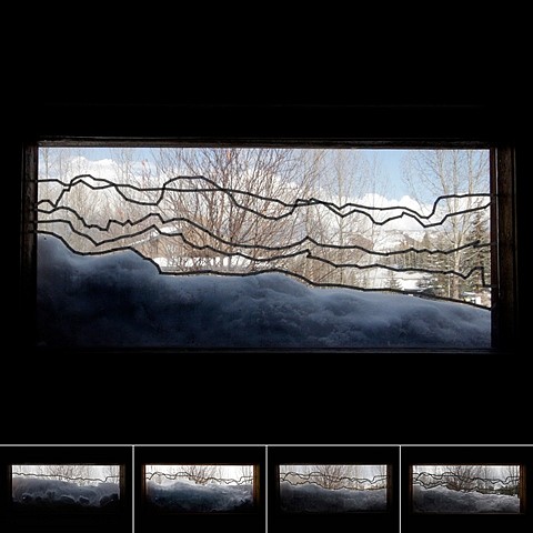Skye Gilkerson
Melting Mountains, 2010
tape on window, 8 x 3 feet