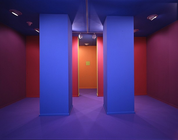 Lucas Blok
Installation Monterey Museum of Art, Coburn Gallery, 1999
acrylic on floors, walls and ceiling, size approximately 18' x 30'