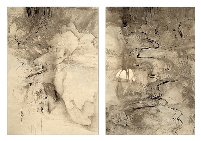 Sky Pape
Untitled (Image 3939), diptych, 2012
sumi ink on paper, 27 1/2 x 19 3/8 inches each piece