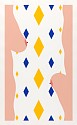 John Franklin, Not Titled (Flipped Flesh Profiles with Blue and Yellow Diamonds)
2010, vinyl acrylic paint on watercolor paper