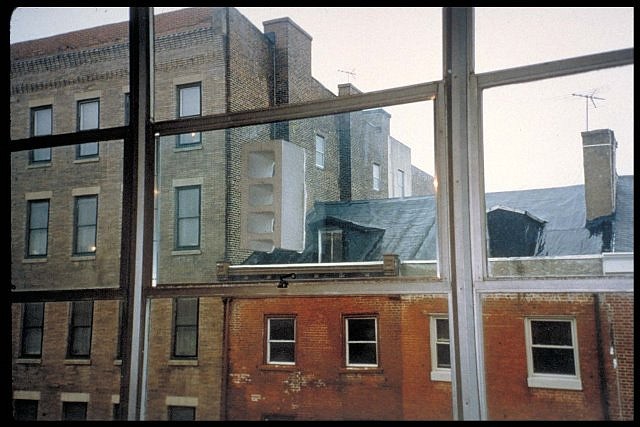 Hans Accola
Cinder Block, 1999
cinder block adhered to window, 18 x 8 x 8 in.