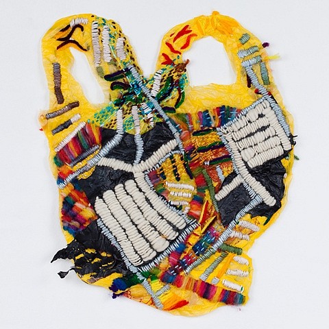 Josh Blackwell
Plastic Basket (Zappai), 2013
plastic bags, yarn, 14 1/2 x 12 x 1/4 in.