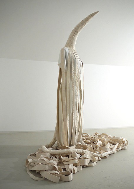 Antonella Piemontese
She wore bandages for protection against injury, impact and transmission, 2012
Fabric, string, dress form mannequin, 67 x 96 x 48 in.