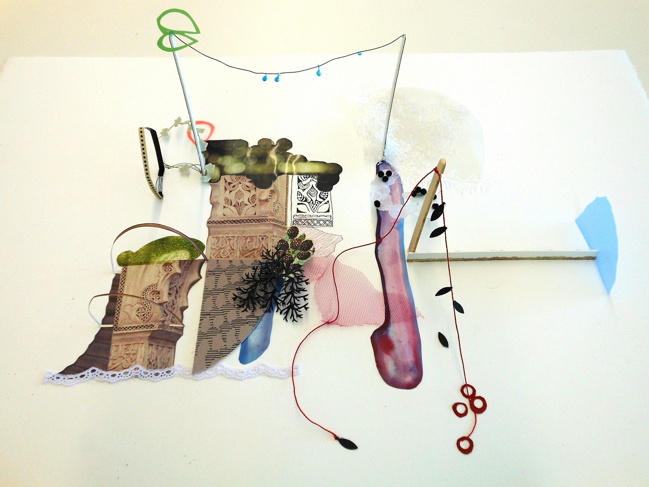 Ajean Ryan
If Still Standing, 2013
mixed media on paper, 26 x 19 x 7 in.