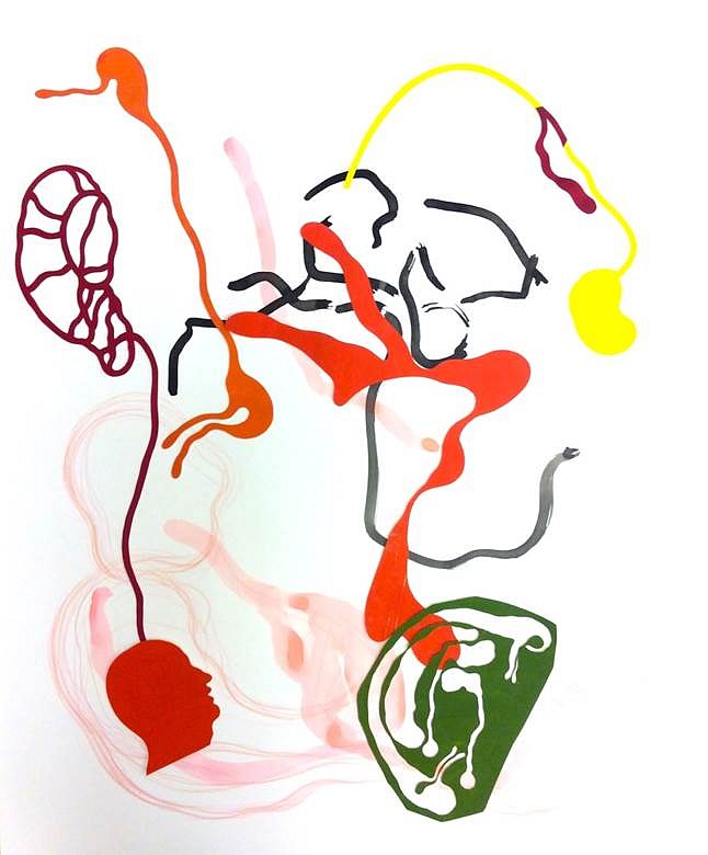Elin Jakobsdottir
Body Chop, 2014
Ink, pencil, gouache, paper-cut, 23 1/2 x 27 1/2 in.