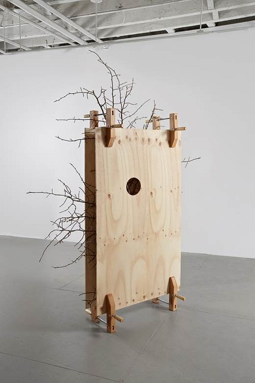 Janelle Iglesias
Wooden Sandwich, 2012
Found branch, plywood, wooden clamps, 92 x 69 x 22 in.