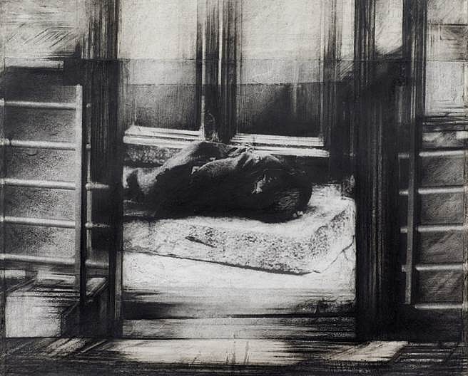 Raha Raissnia
Untitled, 2013
compressed charcoal and collage on paper, 14 x 17 in.