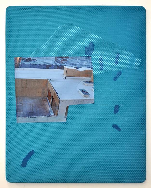 Jude Broughan
Compact, 2014
archival inkjet print, polyester, gel medium, vinyl, walnut frame, thread, 27 1/2 x 22 in.