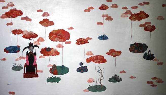 Nomin Bold
Shade of the Clouds, 2010
Acrylic and gouache on cotton, 29 1/2 x 48 in.