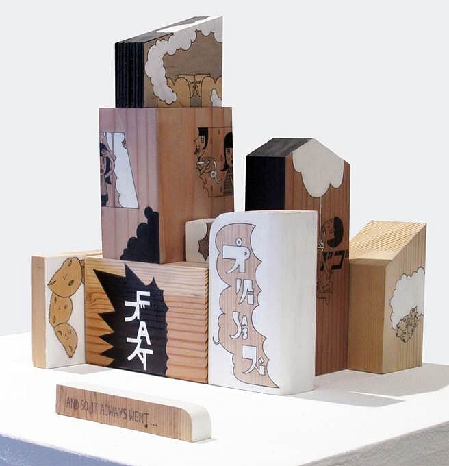 Yuki Maruyama
Untitled Manga Blocks (Character Profile), 2013
ink on acrylic gesso on wood, Variable dimensions
