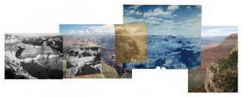 Mark Klett and Byron Wolfe -&nbsp;One hundred and five years of photographs and seventeen million years of landscapes; Panorama from Yavapai Point on the Grand Canyon connecting photographs by Ansel Adams, Alvin Langdon Coburn, and the Detroit Publishing Company