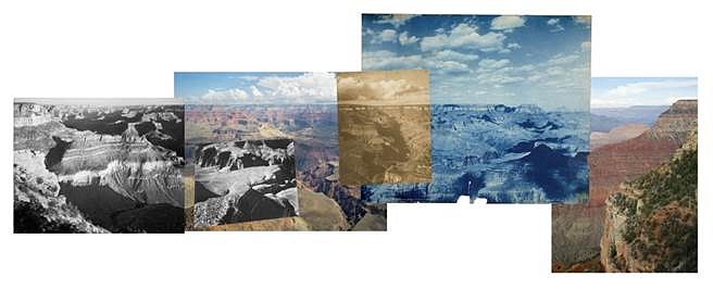 Mark Klett and Byron Wolfe
One hundred and five years of photographs and seventeen million years of landscapes; Panorama from Yavapai Point on the Grand Canyon connecting photographs by Ansel Adams, Alvin Langdon Coburn, and the Detroit Publishing Company, 2007
Inkjet photograph, 36 x 88 in.