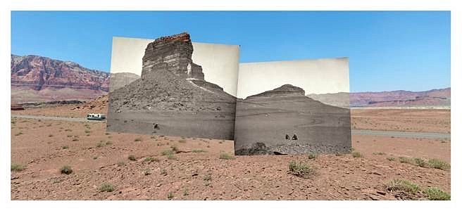 Mark Klett and Byron Wolfe
Rock formations on the road to Lee's Ferry, AZ, 2008
Inkjet photograph, 36 x 76 in.