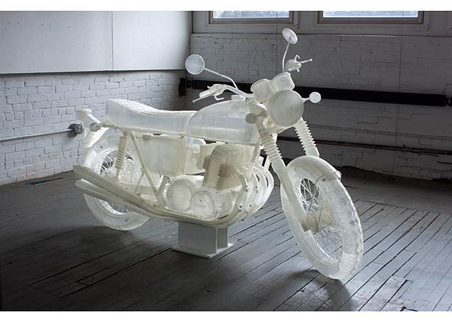 Jonathan Brand
Untitled Motorcycle, 2014
Natural PLA 3D Prints, 50 x 82 x 32 in.