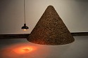 Dane Winkler, Afterbirth
2016, adobe stucco (earth, straw, sand, manure, Portland Cement), fabricated steel, heat bulb