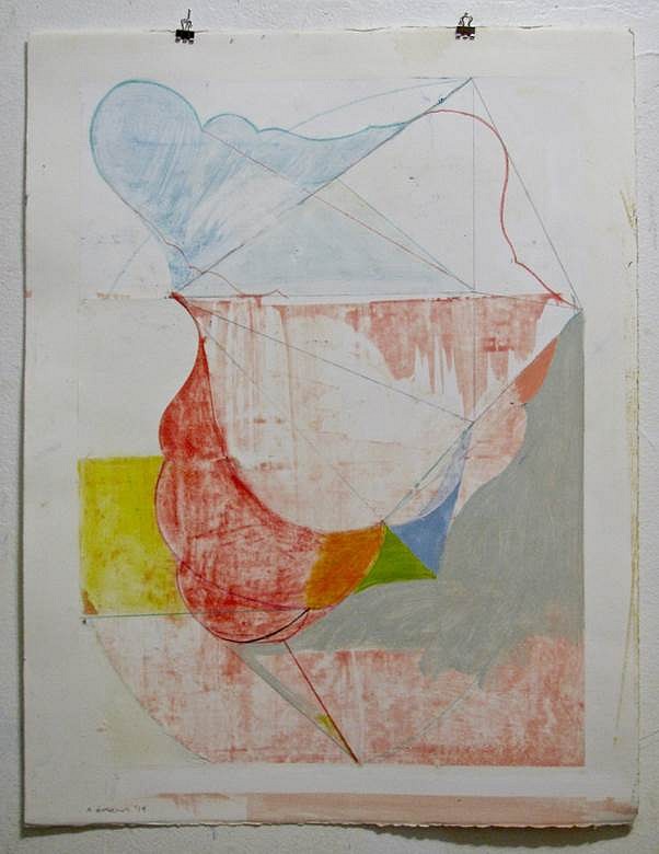 Moses Hoskins
Untitled, 2014
painting & drawing media on Rives bfk, 20 x 26 in.