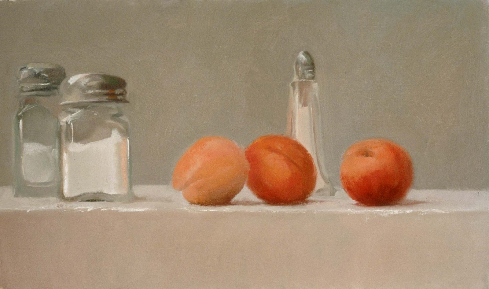 Tina Ingraham
Shakers and Apricots, 1999
oil on muslin panel, 11 x 15 in.