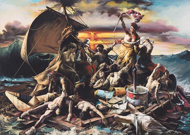 Pedro Peralta
La balsa de Medusa rumbo a Montevideo (The Raft of the Medusa on Course to Montevideo), 2011
acrylic on canvas, 39 x 55 in.