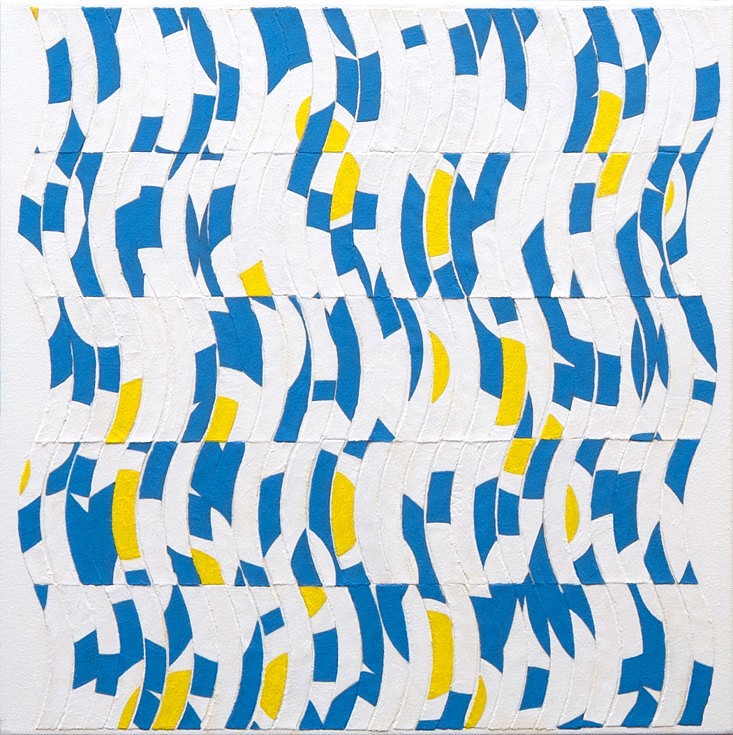 Will Holub
Cerulean Blue, Hansa Yellow and Titanium White, 2016
acrylic and paper on canvas, 18 x 18 in.