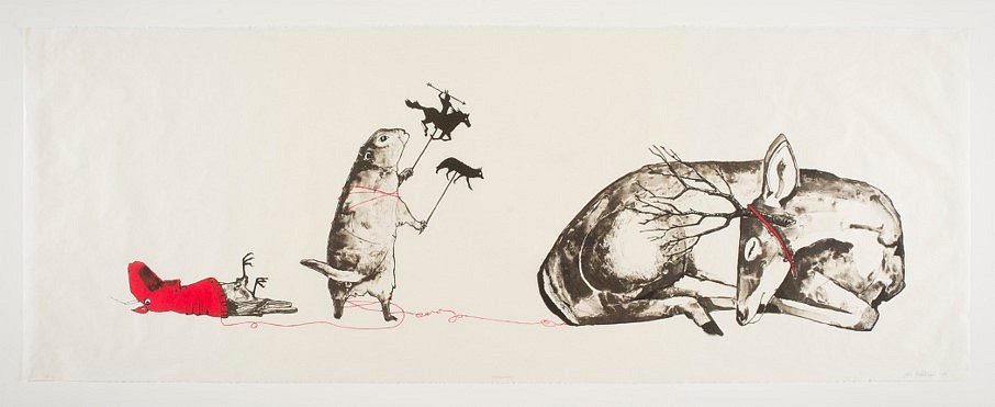 Julie Buffalohead
Entwined, 2015
lithograph on Japanese paper, 22 x 60 in.