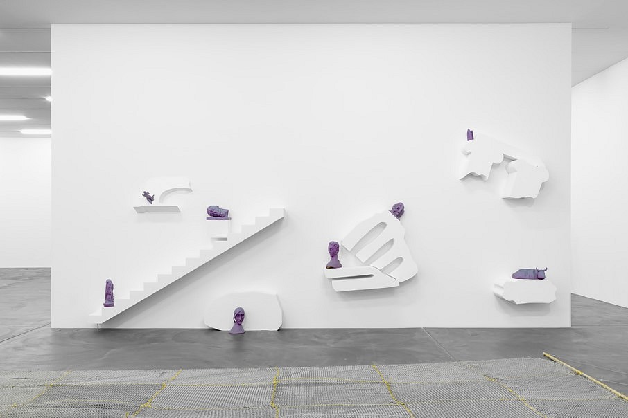 Lena Henke
Die Kommenden (installation view), 2018
cast rubber sculptures on Styrofoam wall displays, 6 x 13 inches to 6 x 62 inches