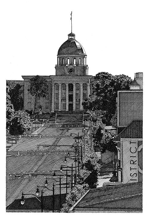 Melissa B. Tubbs
State Capitol Building, 2017
pen and ink on paper, 10 x 6 3/4 in.