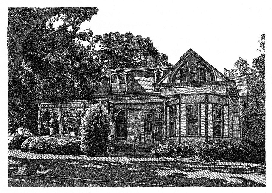 Melissa B. Tubbs
Gunn House, 2017
pen and ink on paper, 7 x 9 7/8 in.
