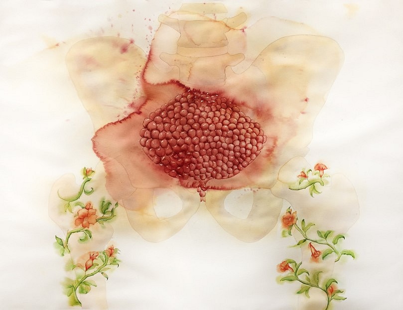 Alejandra Alarcón
The heart of Persfone, The Book of Blood, 2018
watercolor on paper, 160 x 120 cm