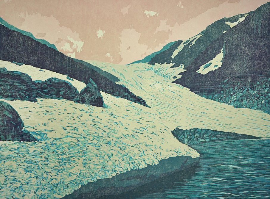 Todd Anderson
Andrews Glacier, 2018
reductive woodcut on Japanese Washi paper, 18 x 24 in.