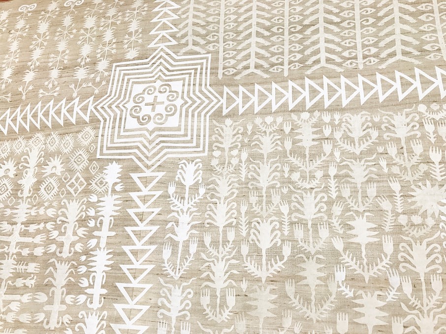 Alyssa Pheobus Mumtaz
Detail: Traveler’s Robe (Garden of Fidelity), 2015-16
Gampi and Kozo papers mounted on handwoven tussar silk, 98 x 84 in.