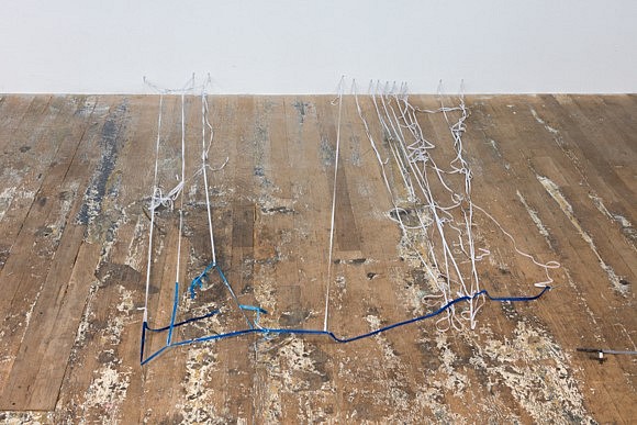 Olga Balema
4, 2019
elastic, paint, staples, nails, dimensions variable
