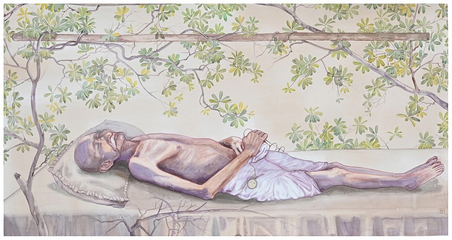 Shaji Appukuttan
Starving Gandi, 2020
watercolor on paper, 60 x 32 in.