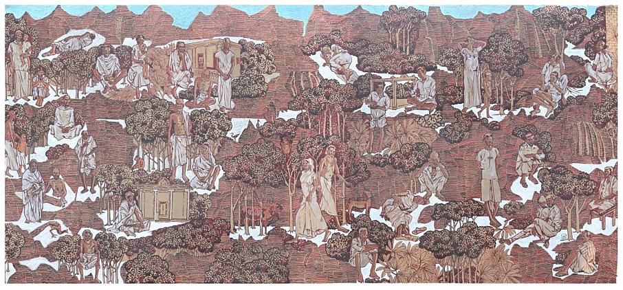 Shaji Appukuttan
History of a mountain, 2020
watercolor, ink, tinted charcoal on paper, 60 x 27 in.