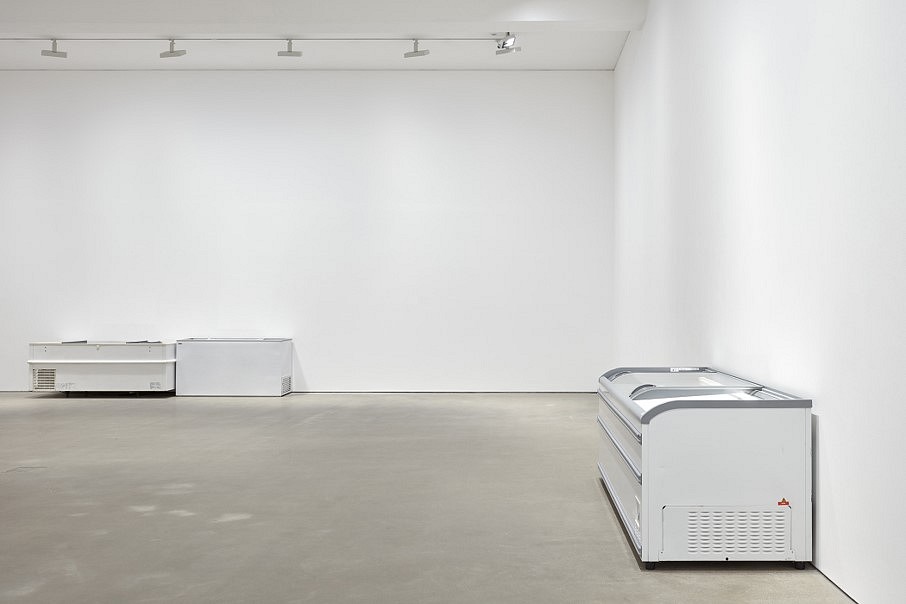 Bojan Šarčević
Sentimentality is the Core (installation view), 2018
commercial freezers, frost, ice crystals, transducer speakers and audio track