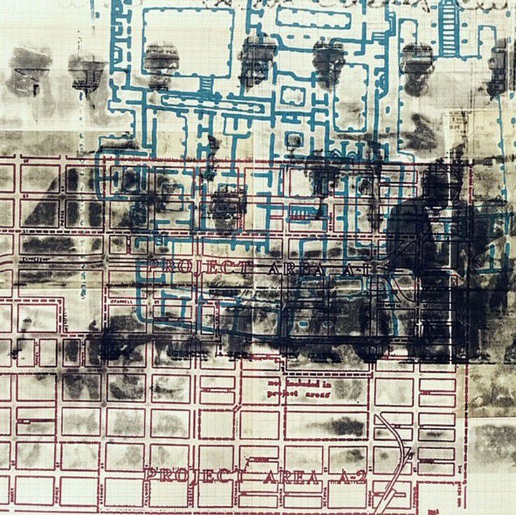 Rodney Ewing
Invisible Cities, 2020
unique hand colored silkscreen on ledger paper, 29 1/2 x 34 1/4 in.