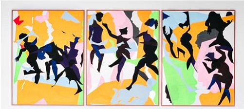 Oliver Lee Jackson
Triptych, 2015, 2015
applied felt, chalk, alkyd on gessoed panel, 95 x 216 in.
