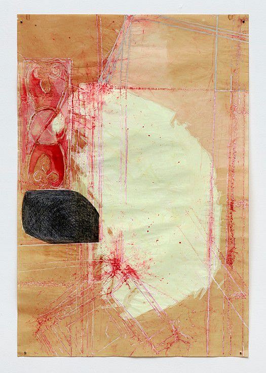 Nicola Ginzel
How Do You Restructure Form? Nos. 38 +39, 2020-2021
layered red carbon paper frottage, gouache, gum arabic, acrylic, graphite, pastel, ink, watercolor on espresso stained Shoji Japanese Rice paper, 36 x 24 in.