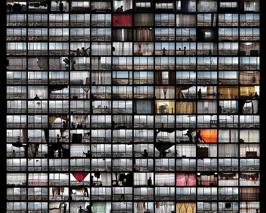 Patrick Waterhouse
Ponte City Book Published by Steidl, Windows spread, From Ponte City Windows, with Mikhael Subotzk, 2014
Clothbound box, 23.7 x 36.5 cm