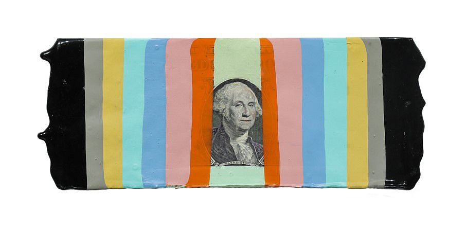 Sydney Cash
Painted Currency, 2022
one dollar bill, vat-dipped latex paint, 2 1/2 x 7 in.