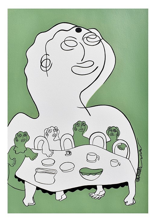 Satya Dheer Singh
Family Dinner 01, 2023
acrylic on paper, 22 x 15 in.