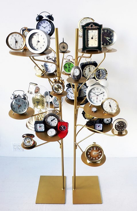 Betty Beaumont
A Temporal Concern, 2021
metal, paint, 48-clocks, 57 x 27 x 32 in.